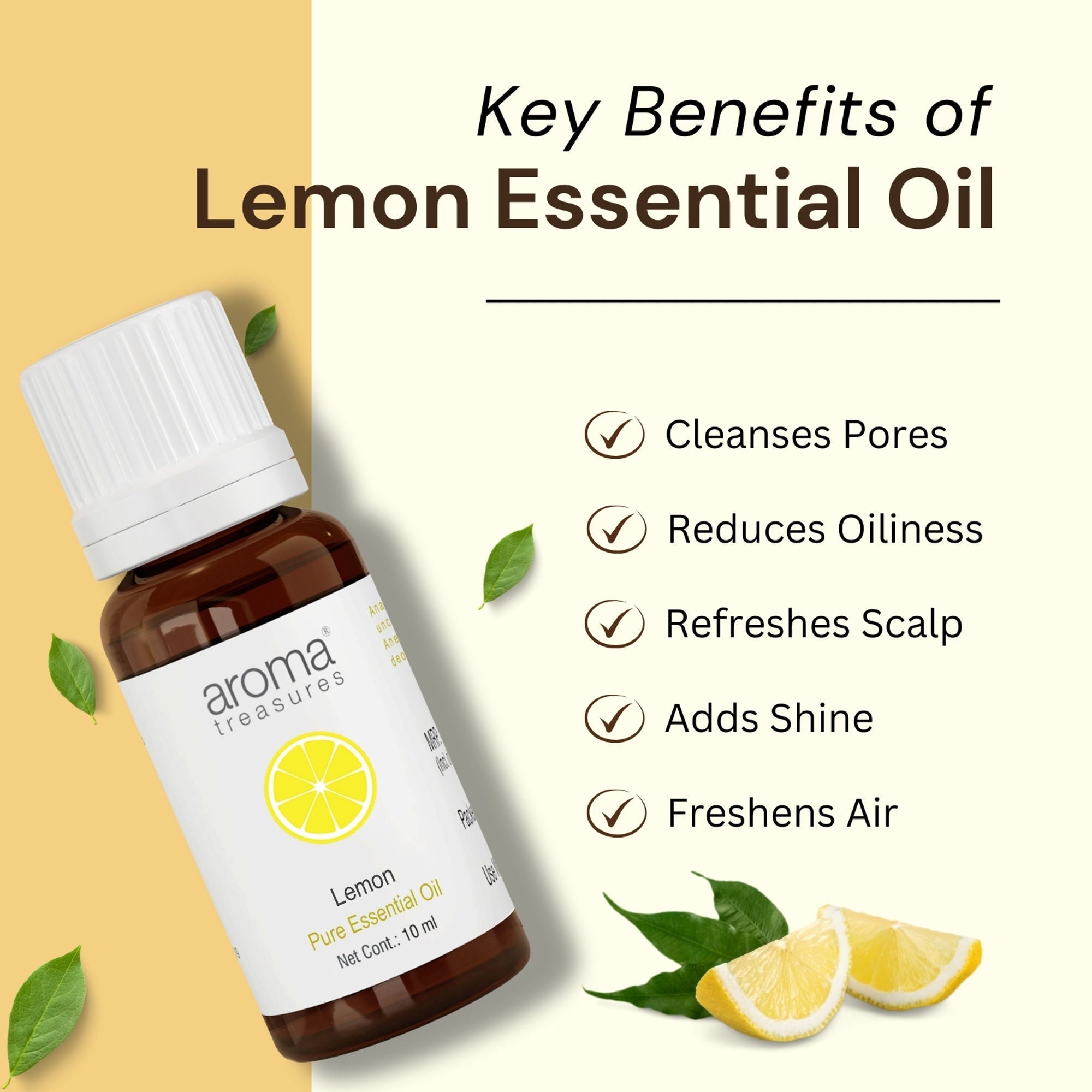 Aroma Treasures Lemon Pure Essential Oil | Grocsy