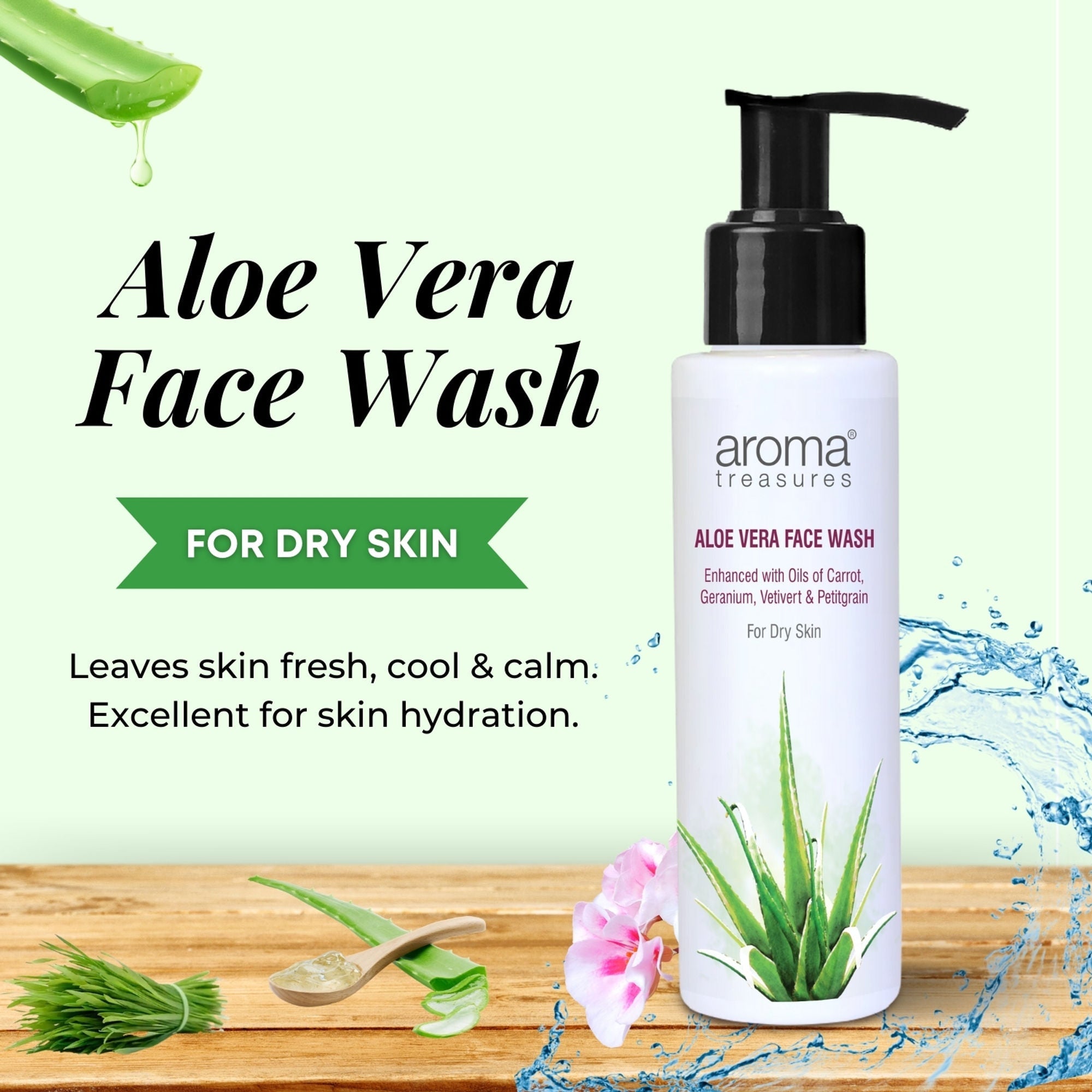 Aroma Treasures Aloe Vera Face Wash | Grocsy