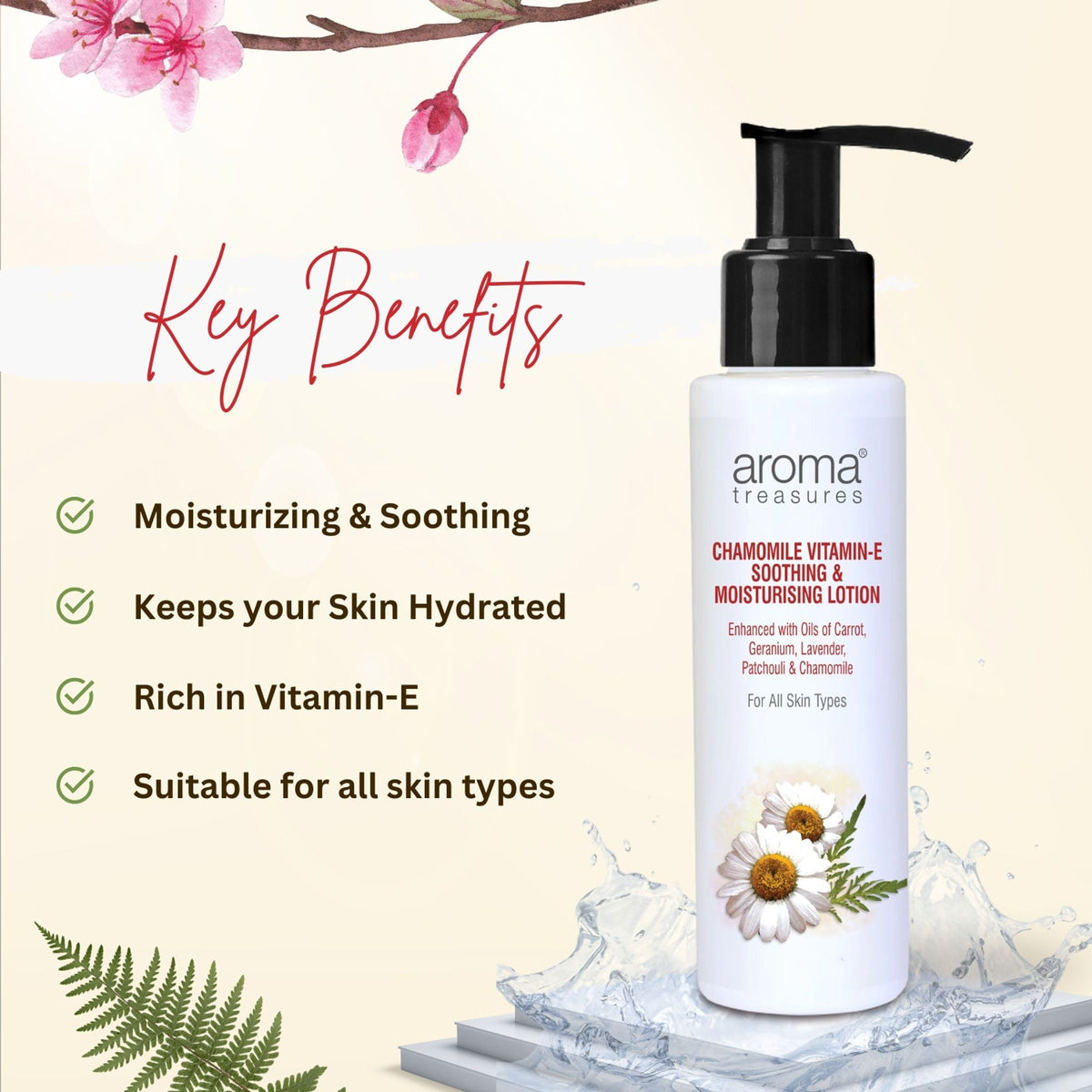 Aroma Treasures Chamomile Vitamin-E- Soothing & Moisturizing Lotion | Grocsy
