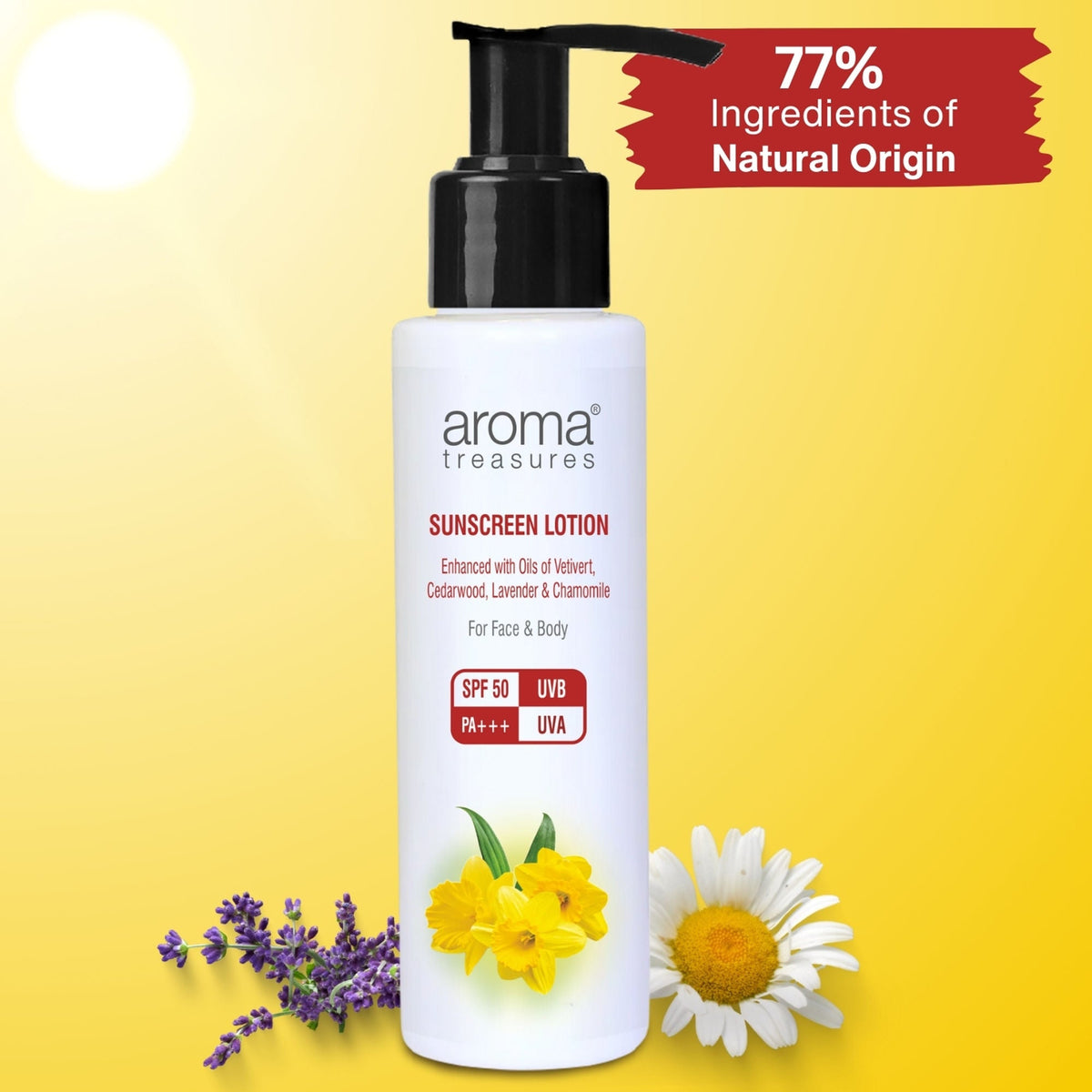 Aroma Treasures Sunscreen Lotion Spf 50 Pa+++ Uvb Uva | Grocsy