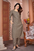 Monjolika Fashion Silk Embroidered Brown Designer Kurti | Grocsy