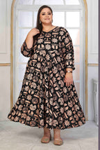 Monjolika Fashion Rayon Printed Black Designer Kurti | Grocsy