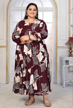 Monjolika Fashion Rayon Printed Wine Designer Kurti | Grocsy