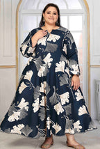 Monjolika Fashion Rayon Printed Navy Blue Designer Kurti | Grocsy