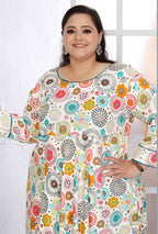 Monjolika Fashion Rayon Printed White Designer Kurti | Grocsy