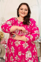 Monjolika Fashion Rani Pink Ceremonial Rayon Designer Kurti | Grocsy