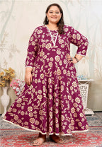 Monjolika Fashion Wine Ceremonial Rayon Designer Kurti | Grocsy