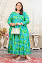 Monjolika Fashion Aqua Blue Ceremonial Rayon Designer Kurti | Grocsy