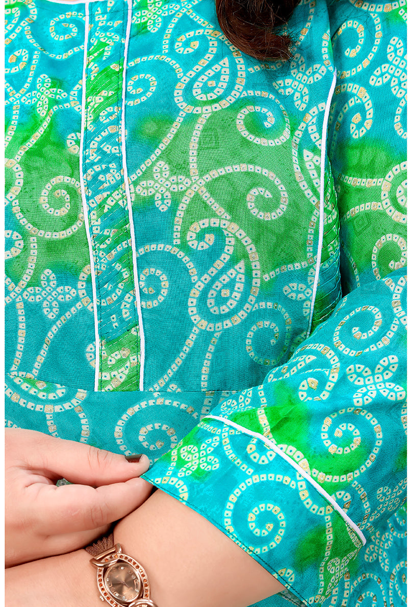 Monjolika Fashion Aqua Blue Ceremonial Rayon Designer Kurti | Grocsy