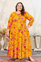 Monjolika Fashion Yellow Ceremonial Rayon Designer Kurti | Grocsy