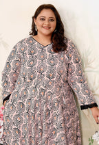 Monjolika Fashion Beige Ceremonial Rayon Designer Kurti | Grocsy