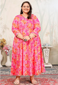 Monjolika Fashion Pink Ceremonial Rayon Designer Kurti | Grocsy