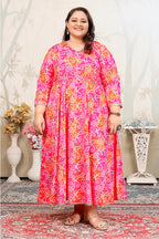 Monjolika Fashion Pink Ceremonial Rayon Designer Kurti | Grocsy