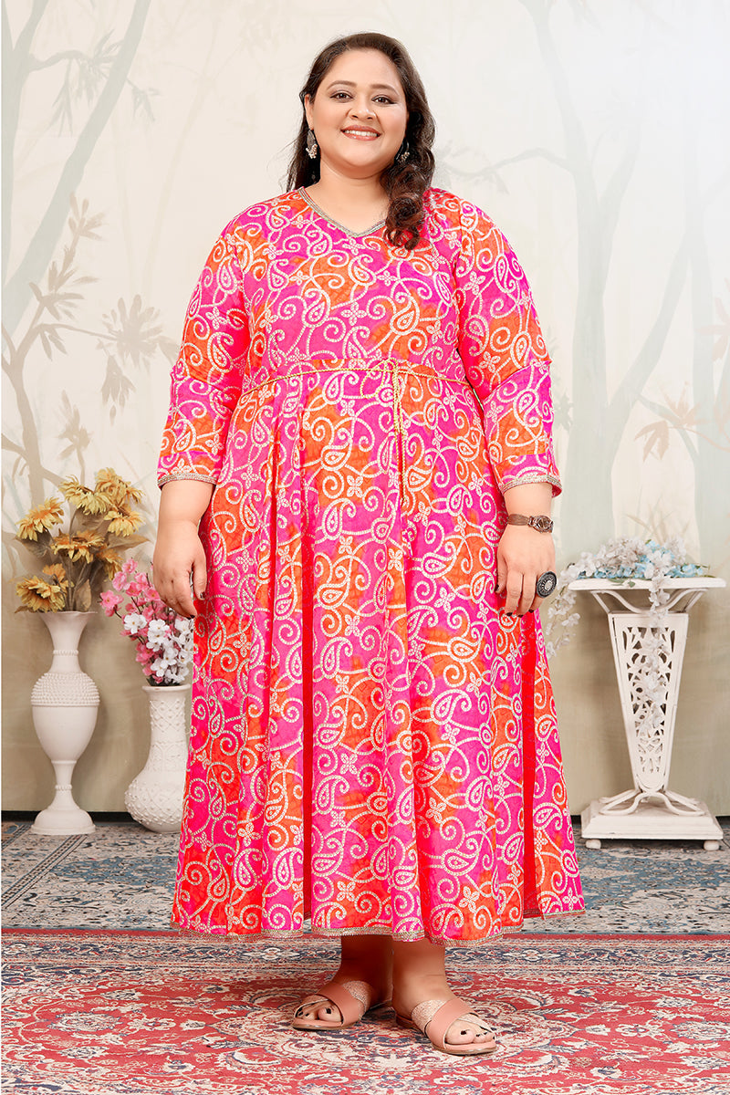 Monjolika Fashion Pink Ceremonial Rayon Designer Kurti | Grocsy