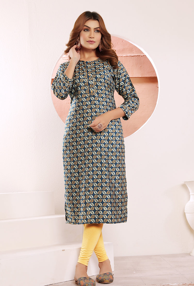 Monjolika Fashion Viscose Morpeach Buttons Party Wear Kurti For Party | Grocsy