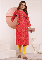 Monjolika Fashion Viscose Rani Pink Buttons Party Wear Kurti For Party | Grocsy