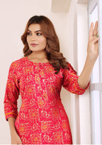 Monjolika Fashion Viscose Rani Pink Buttons Party Wear Kurti For Party | Grocsy