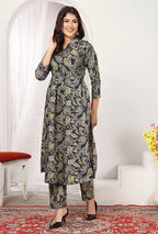Monjolika Fashion Black Rayon Floral Print Casual Kurti | Grocsy