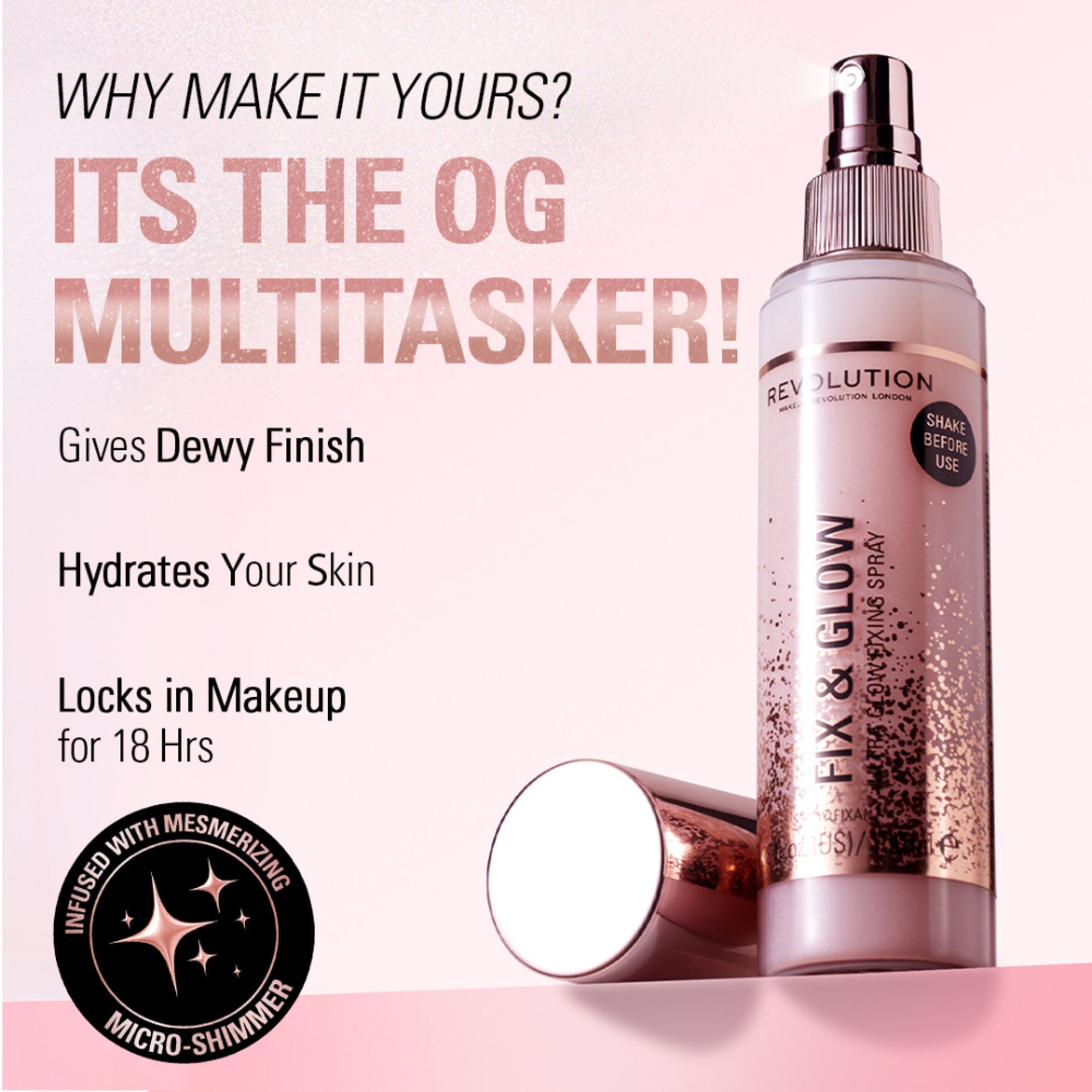 Makeup Revolution Fix & Glow Fixing Spray | Grocsy