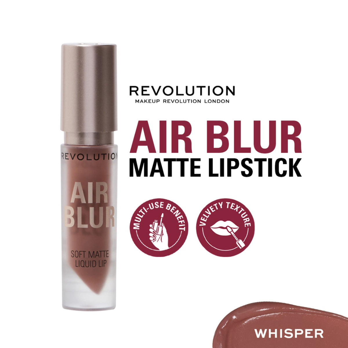 Makeup Revolution Air Blur Matte Liquid Lipstick - Ehisper | Grocsy
