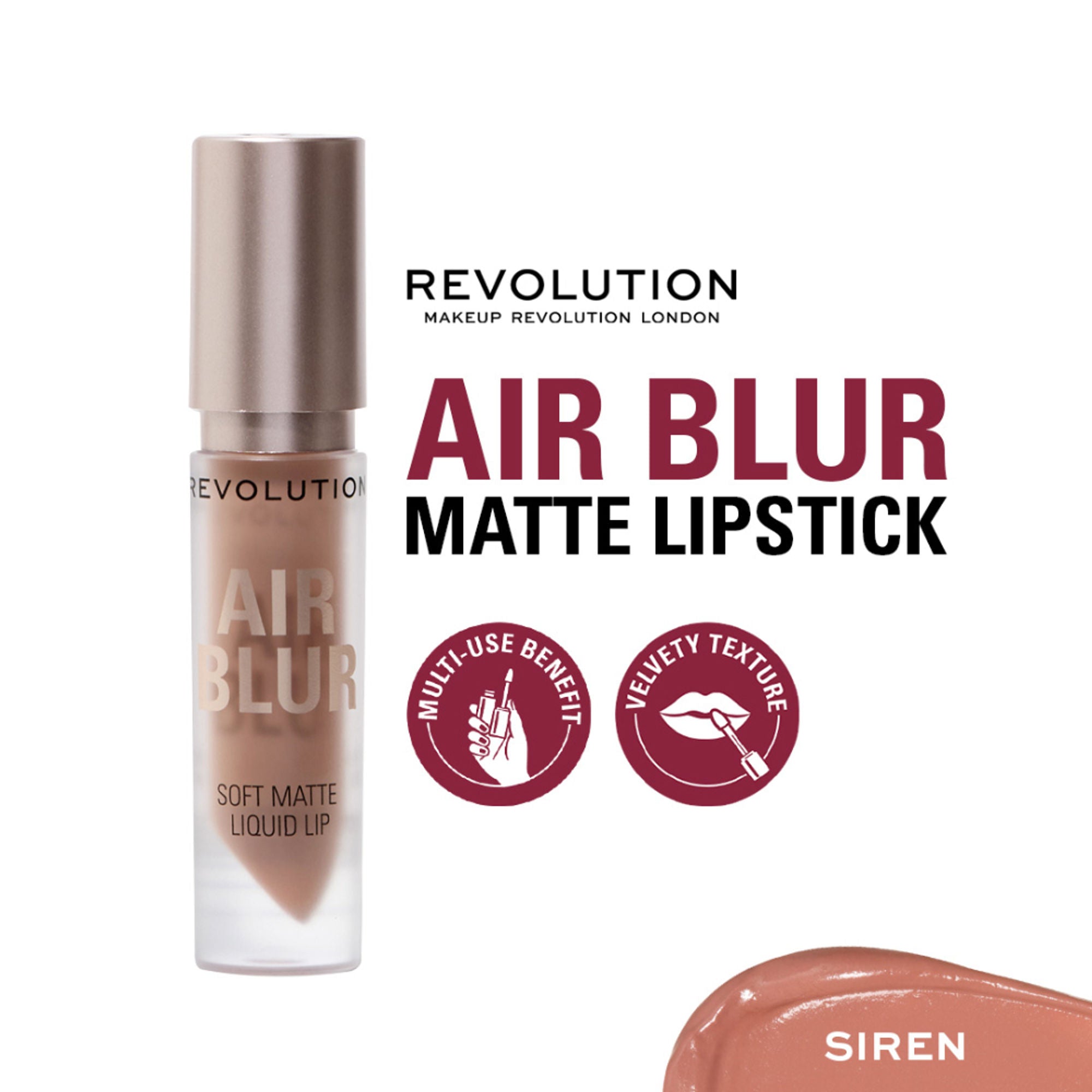 Makeup Revolution Air Blur Matte Liquid Lipstick - Siren | Grocsy