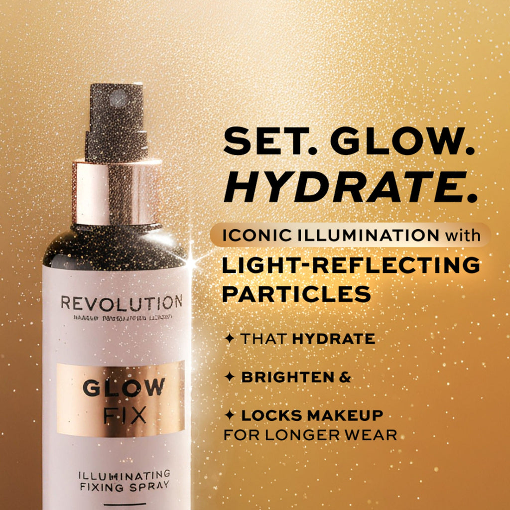 Makeup Revolution Glow fix Illuminating Fixing Spray | Grocsy