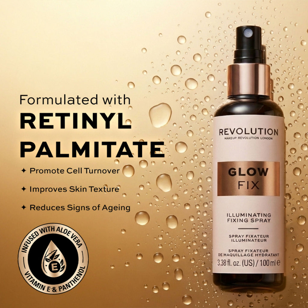 Makeup Revolution Glow fix Illuminating Fixing Spray | Grocsy