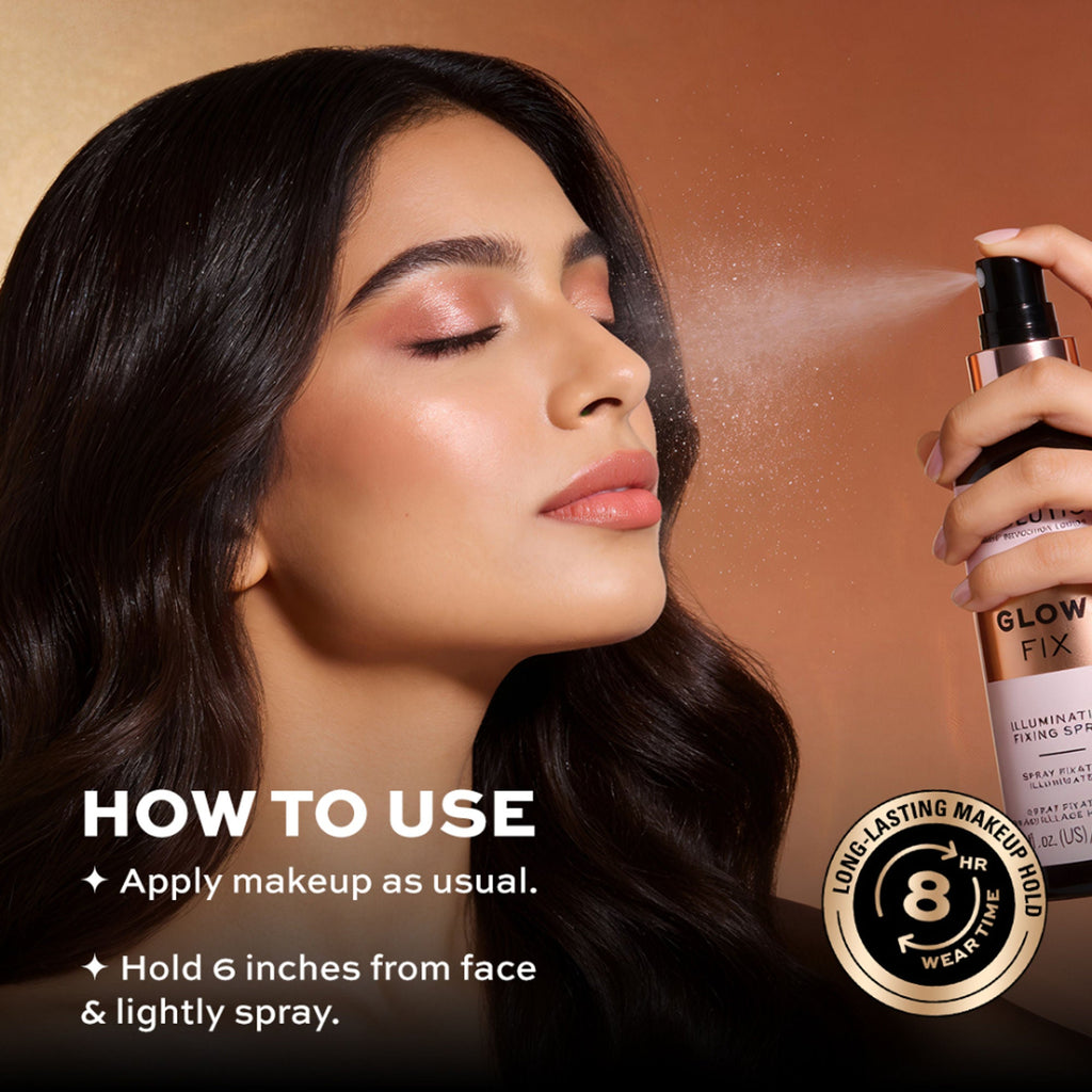Makeup Revolution Glow fix Illuminating Fixing Spray | Grocsy