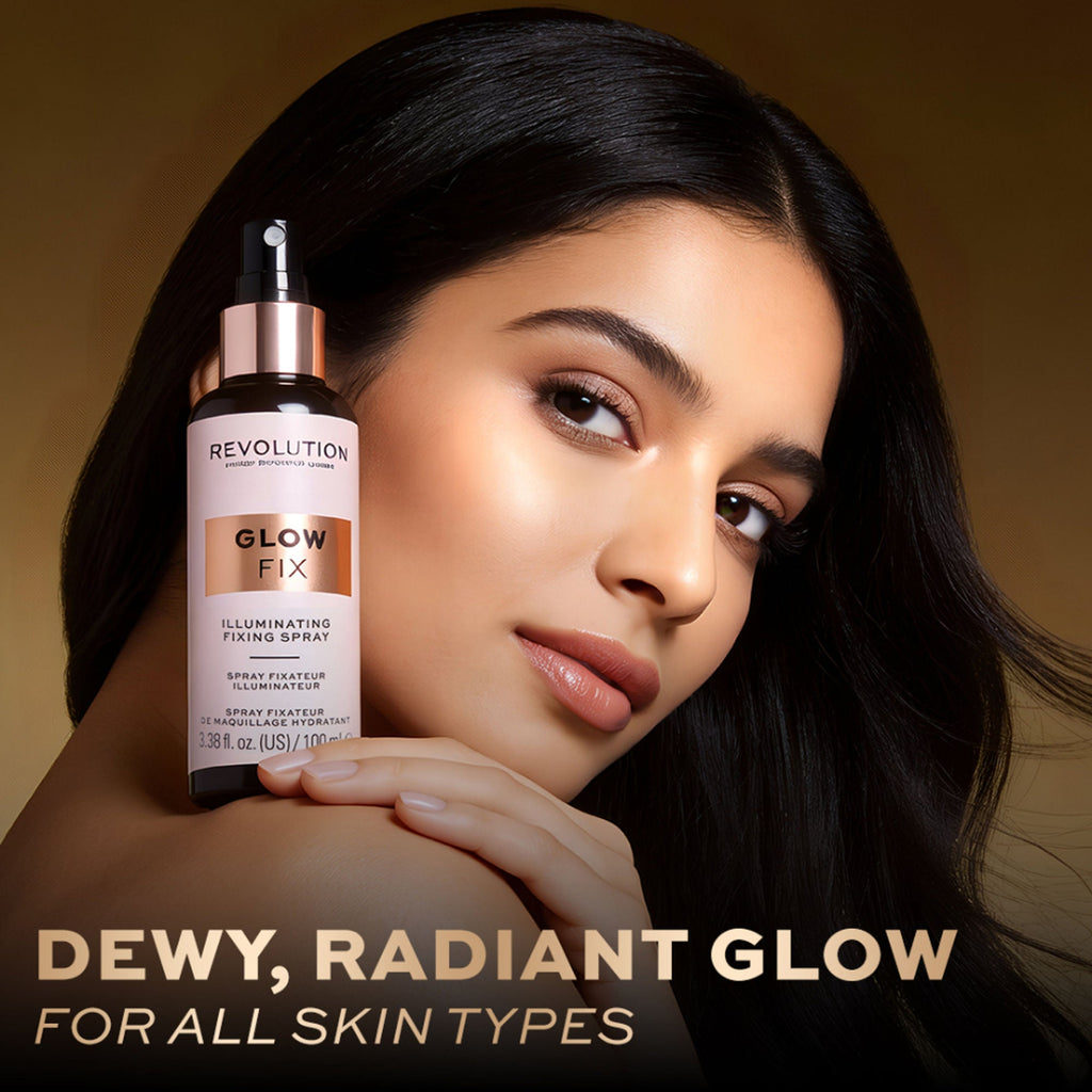 Makeup Revolution Glow fix Illuminating Fixing Spray | Grocsy