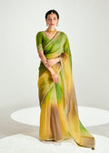 Monjolika Fashion Multi Colour Organza Tissue Sequins Embroidery Handwork Wedding Wear Saree | Grocsy