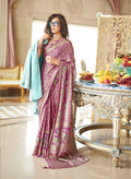 Monjolika Fashion Magenta Fancy Foil Print Work Georgette Classic Saree | Grocsy