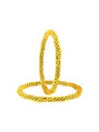 Gold-Polished Alloy Golden Wire Design Bangle Set - The Pari