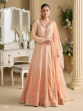 Anaita Peach Georgette Stitched Anarkali Suit with Embroidery & Sequence Work | Grocsy