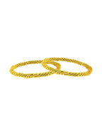 Gold-Polished Alloy Golden Wire Design Bangle Set - The Pari