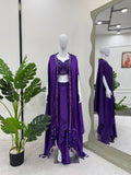 Prazu Fashion Violet Satin Silk Thread Sequence Western Dhoti With Strug | Grocsy