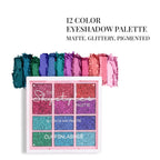 CUFFS N LASHES X The Shystyles Palette 12 Color Mini Palette - Glitter Heart 2 | Grocsy