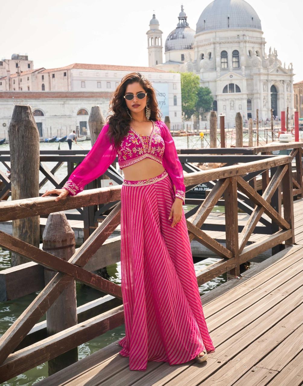 Anaita Pink Silk Stitched Suit With Embroidery Work | Grocsy