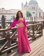 Anaita Pink Silk Stitched Suit With Embroidery Work | Grocsy