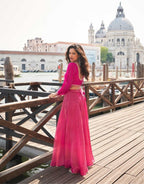 Anaita Pink Silk Stitched Suit With Embroidery Work | Grocsy