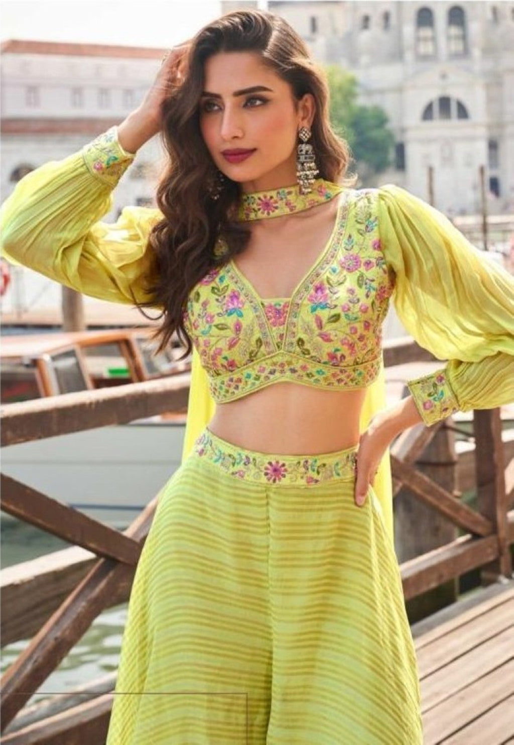 Anaita Green Silk Stitched Suit With Embroidery Work | Grocsy