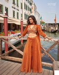 Anaita Orange Silk Stitched Suit With Embroidery Work | Grocsy