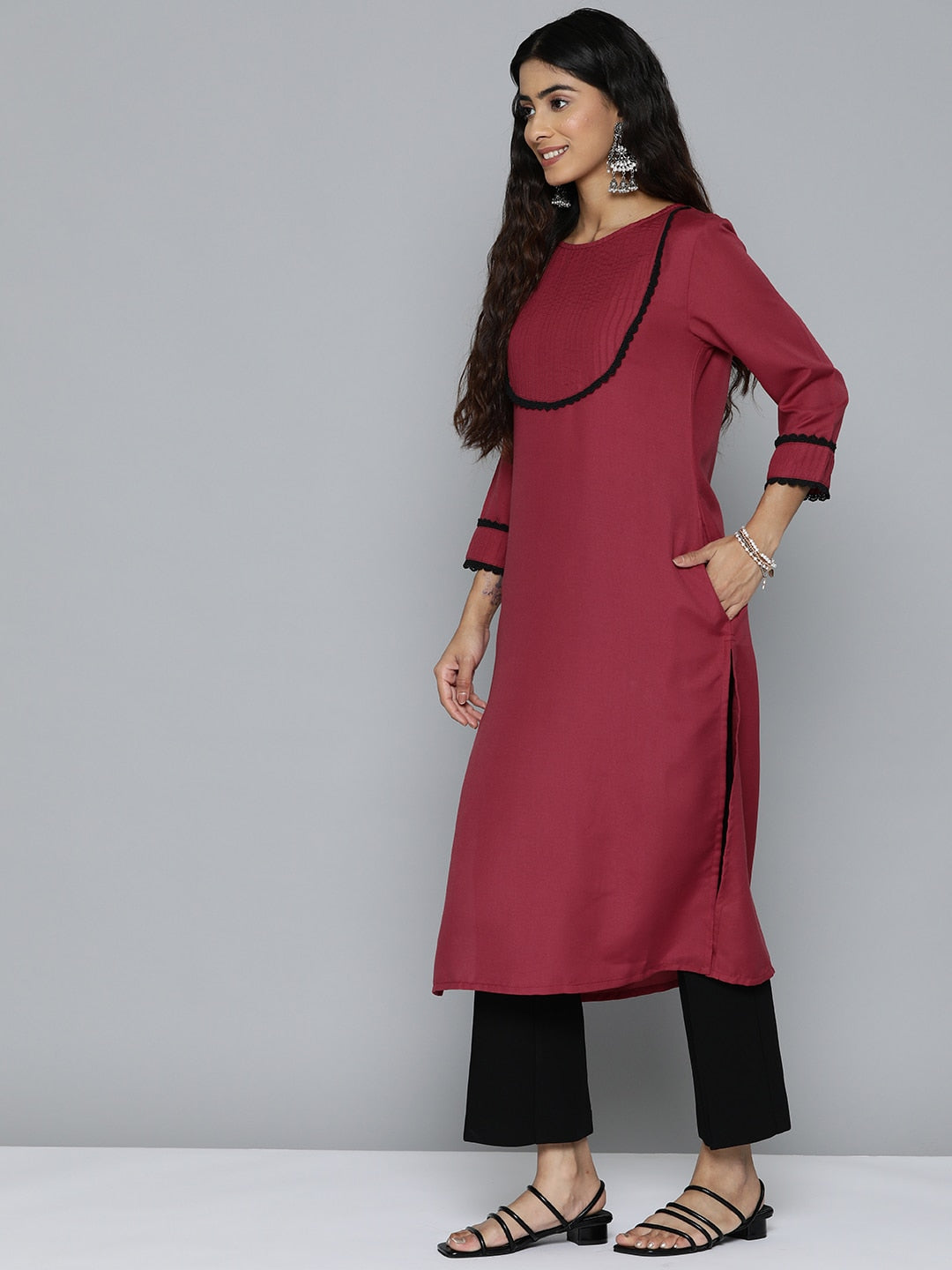 HERE&NOW Women Yoke Design Kurta | Grocsy