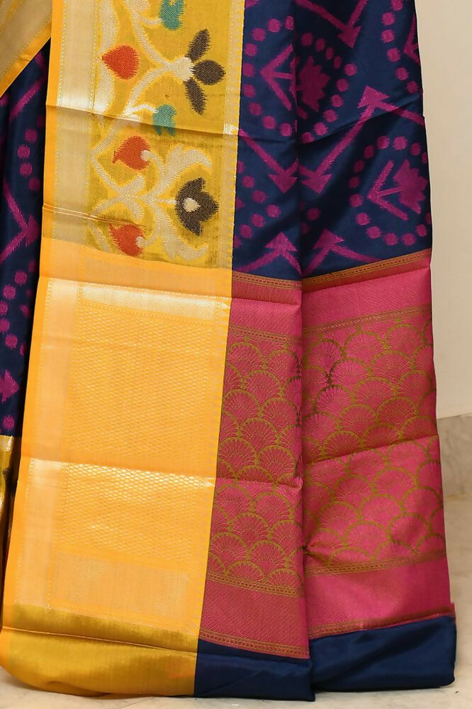 Joban Fashion Multicolor Saree Kataan Ikkat | Grocsy