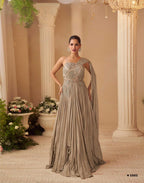 Anaita Chiku Chinon Silk Stitched Gown With Embroidery Work | Grocsy