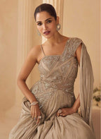 Anaita Chiku Chinon Silk Stitched Gown With Embroidery Work | Grocsy