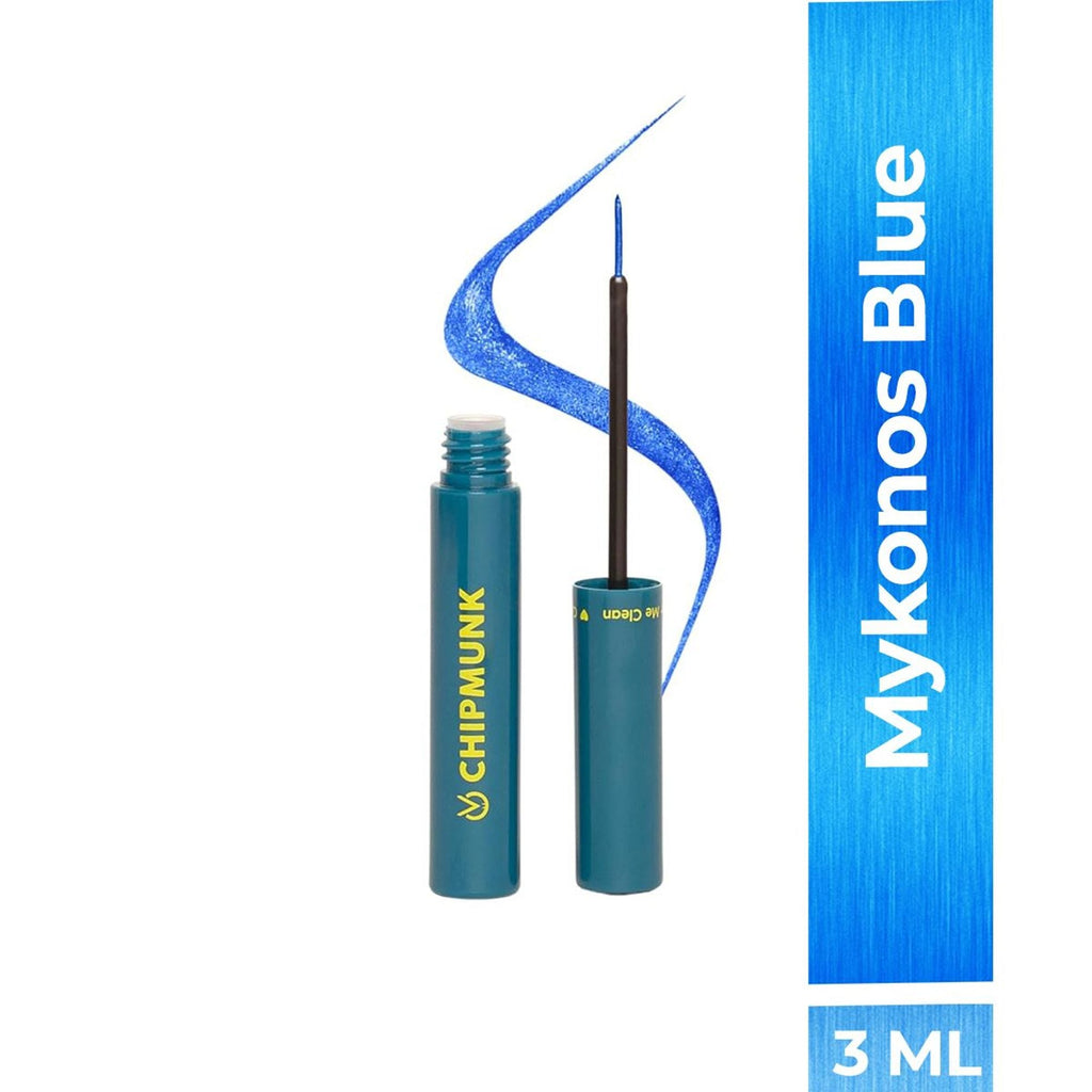 CHIPMUNK Strike Out Metallic Liquid Eyeliner - 21 Mykonos Blue | Grocsy