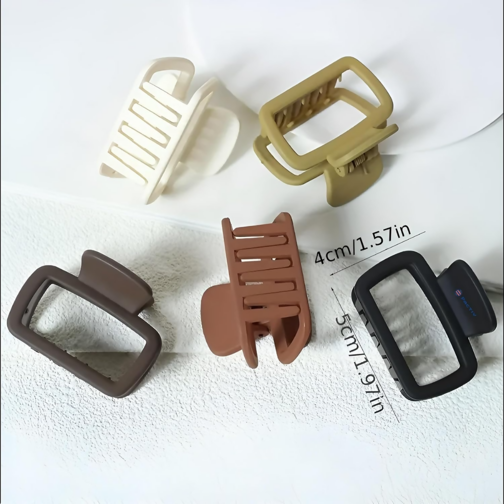 PACTIV Solid Color Matte Hollow Out Hair Claw Clips | Grocsy