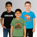 Chilins Round Neck Printed Super Combed Cotton T-shirt (Pack of 3) | Grocsy