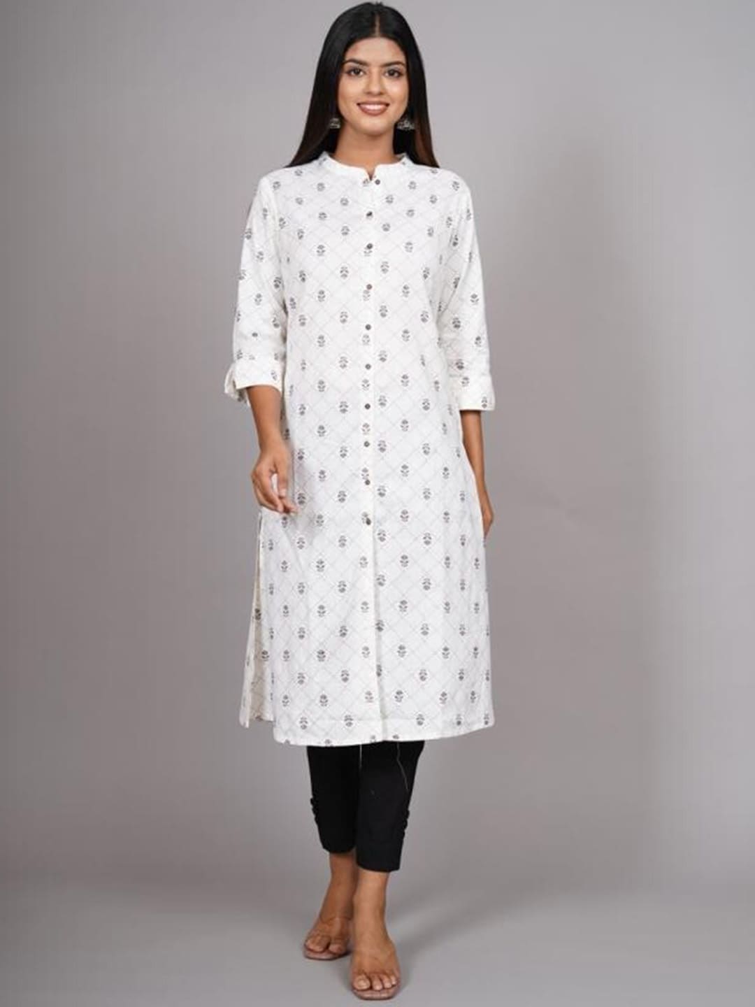 HERE&NOW Geometric Printed Kurta | Grocsy