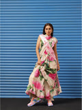 Tikhi Imli Floral Printed Poly Crepe Saree | Grocsy